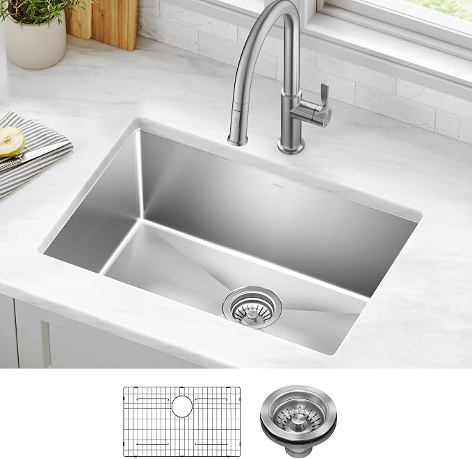 KRAUS Standart PRO 26-inch 16 Gauge Undermount Single Bowl Stainless Steel - Image 2