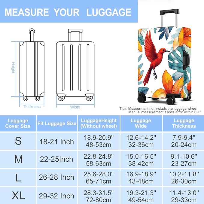 Luggage Cover Washable Suitcase Protector Anti-Scratch, Stretchable Fit - Image 2