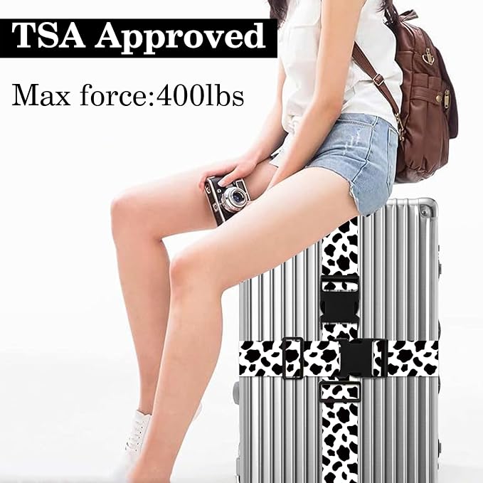 Cow Print Luggage Straps for Suitcases TSA Approved, Luggage Identifiers for - Image 5