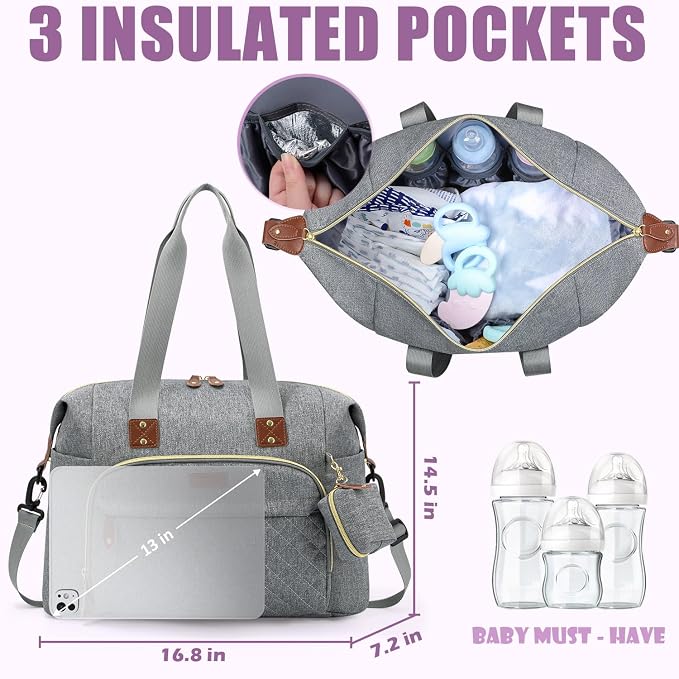 Tuwubi Diaper Bag Tote, Baby Diaper Bag - Image 4