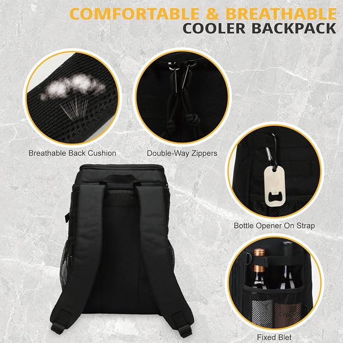 Tactical Backpack Cooler, 25L Cooler Backpack Insulated Leak-Proof, Heavy Duty - Image 6
