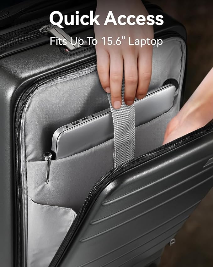 LUGGEX Carry On Luggage 22x14x9 Airline Approved, Polycarbonate Hard Suitcase - Image 2