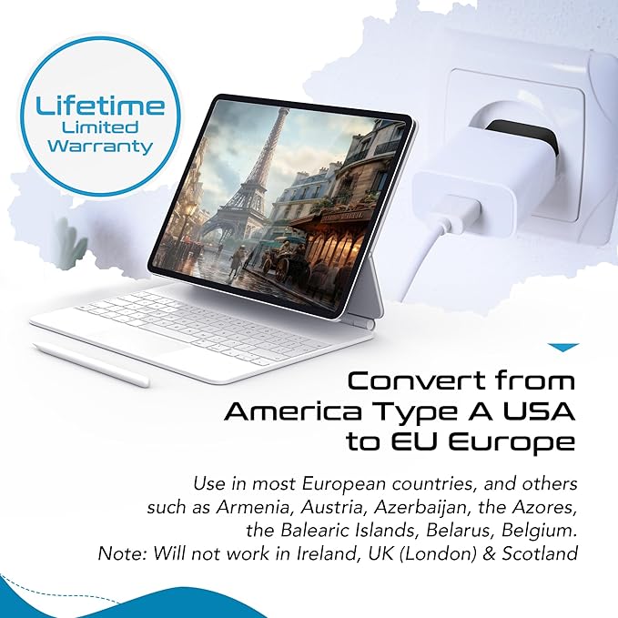 Ceptics USA, Canada to European Plug Adapter - Image 2