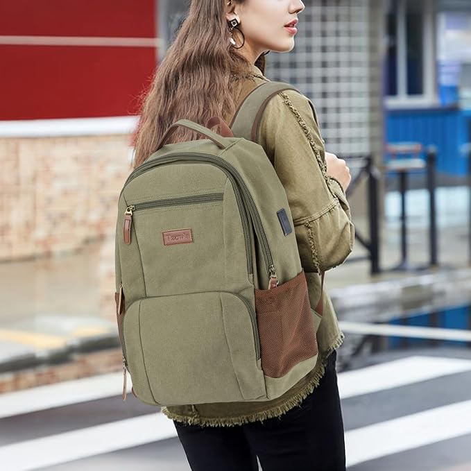 Tzowla Canvas Laptop College Backpack - Image 6