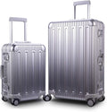TRAVELKING All Aluminum Luggage Carry On Spinner Hard Shell Suitcase by TRAVELKING