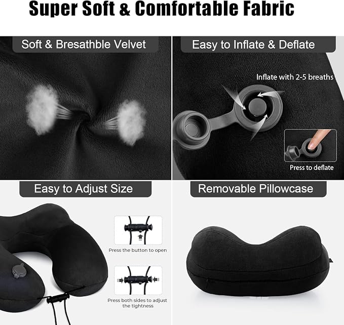 urophylla Inflatable Travel Neck Pillow - Image 4