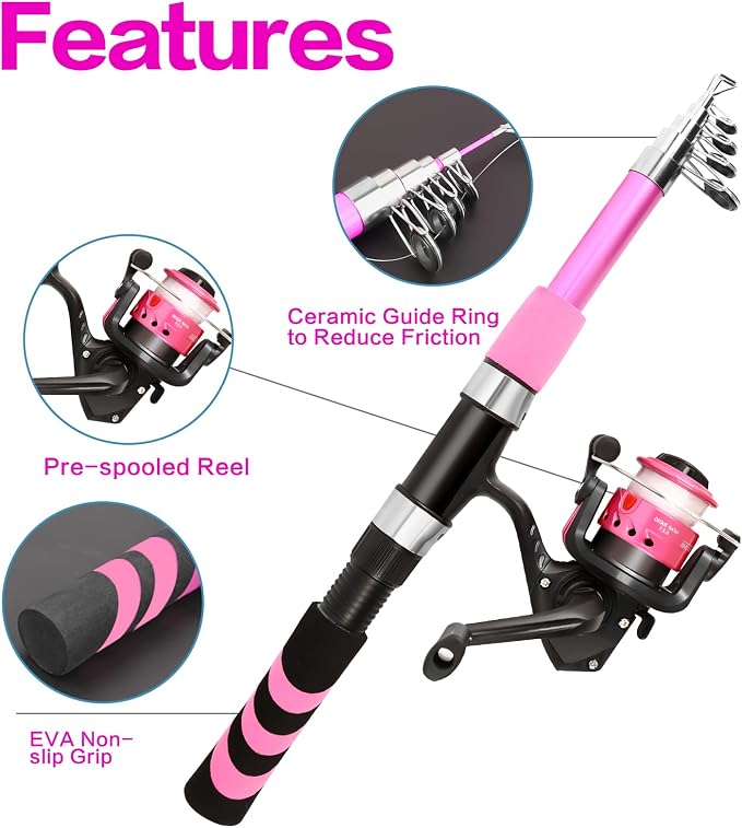 Collapsible Telescopic Fishing Rod and Reel Combo Push Button Small Fishing - Image 5