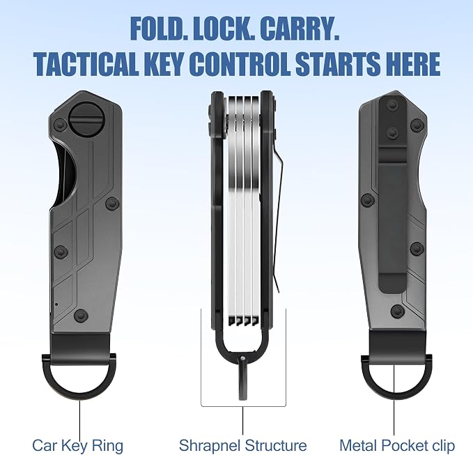 Key Organizer for Men Compact Key Holder Minimalist Key Case Metal Key Chain - Image 2
