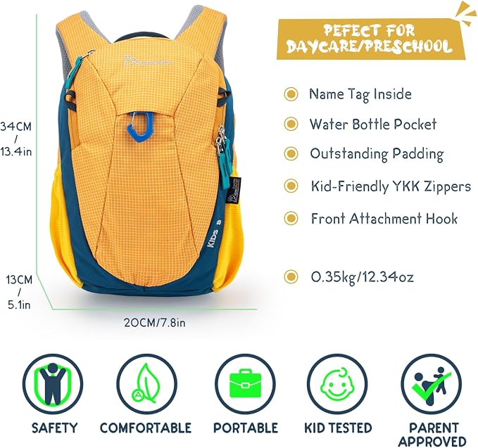 MOUNTAINTOP 8L Kids Backpack, Toddler Backpack Travel Daypack - Image 2