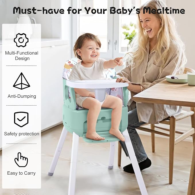 4 in 1 Portable Baby Highchair Convertible Highchair - Image 6