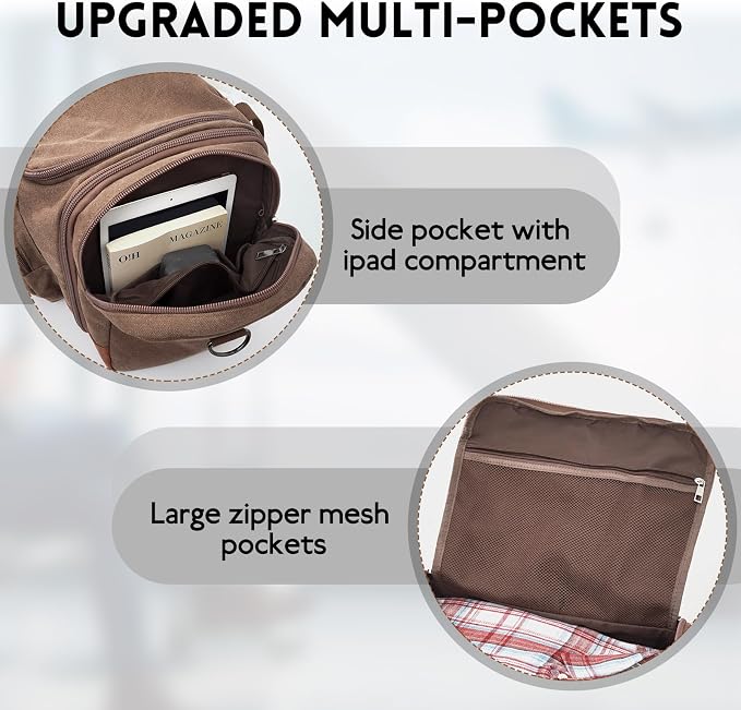 Men'S Duffle Bag For Travel, Expandable Canvas Duffel Bags Overnight Weekend - Image 3