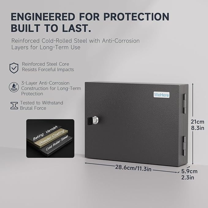 16-Key Cabinet Organizer, Key Lock Box Secured Key Holder - Image 3