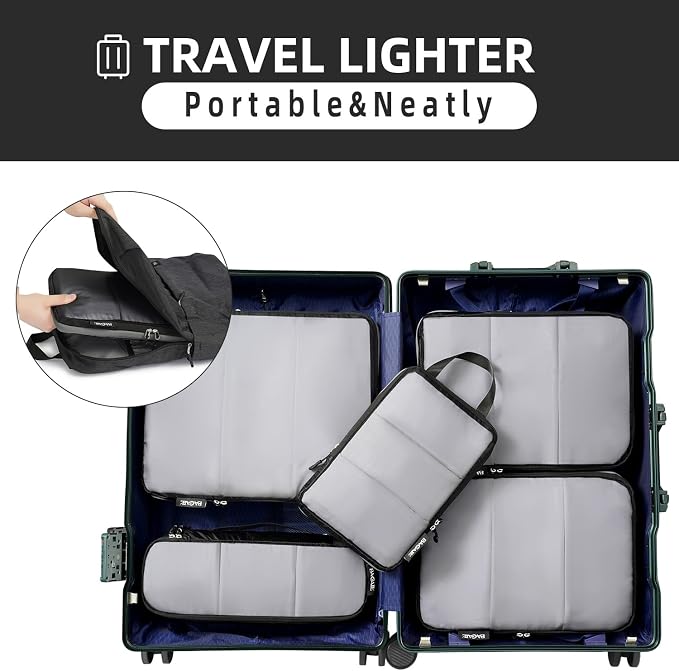BAGAIL 6 Set Ultralight Compression Packing Cubes Packing Organizer - Image 7