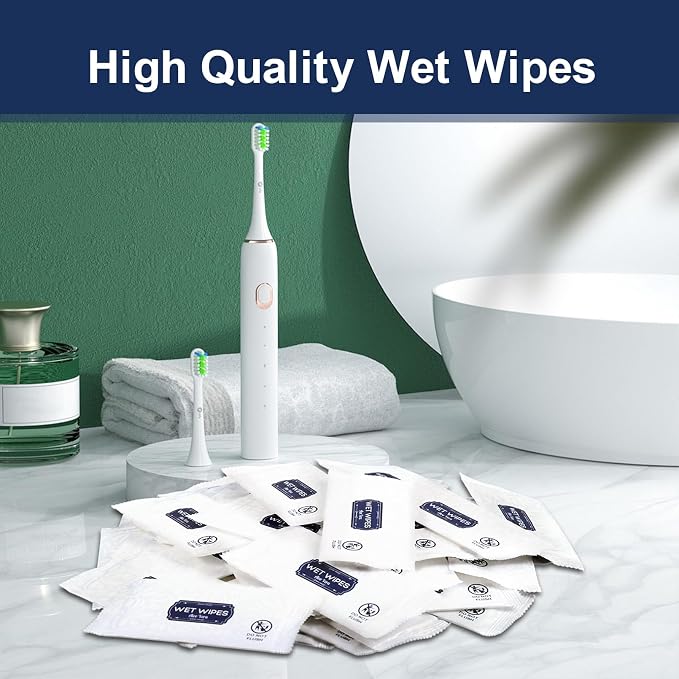 100 Pcs Wet Wipes Individually Wrapped, Aloe Vera Hand Wipe, Disposable Skin - Image 7