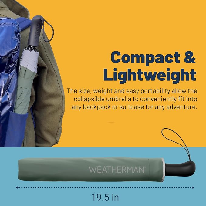 Weatherman Arnold Palmer Compact Collapsible Umbrella - Image 4