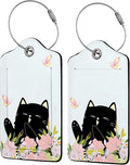 Smiling Black Cat Among Flowers 2 Pack Luggage Tag by Unknown