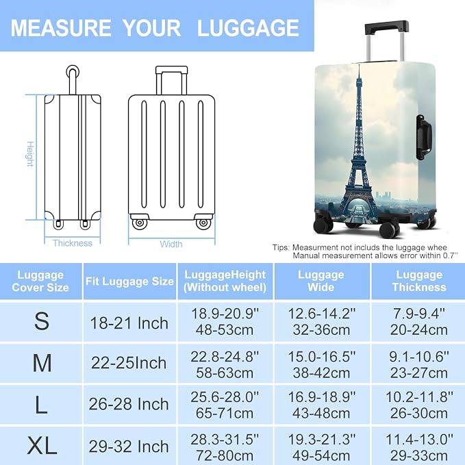 Luggage Cover Washable Suitcase Protector Anti-scratch Suitcase cover Fits - Image 6
