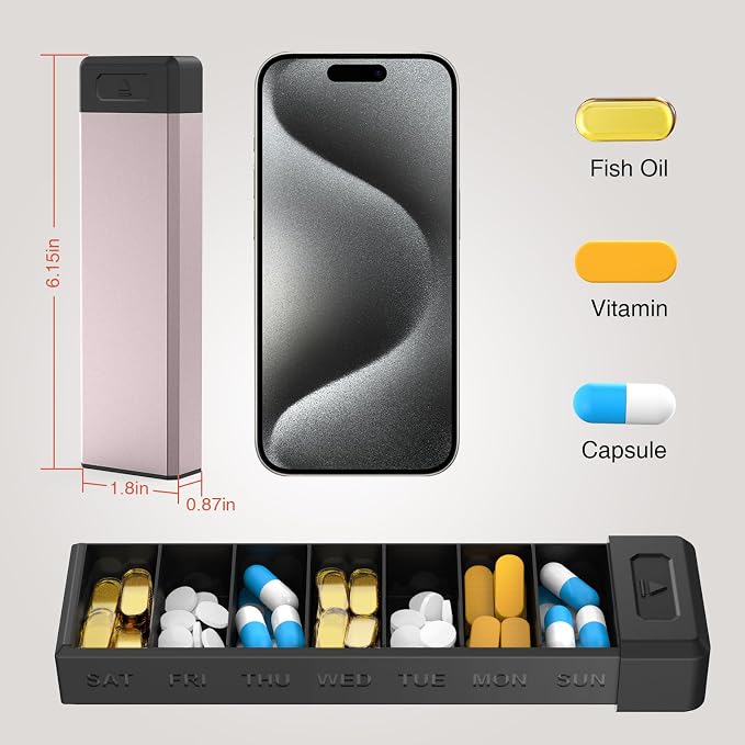 HEIYING Pill Organizer with Aluminum Shell - Image 6
