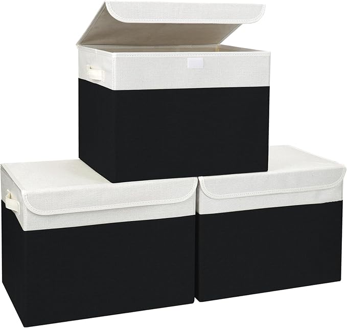 Large 17" 42 Quarts Collapsible Stackable Storage Bins by Bagnizer