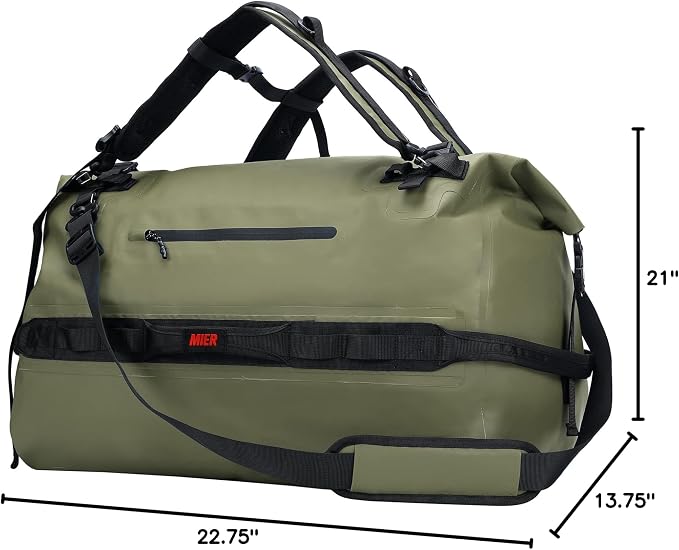 MIER Large Waterproof Duffel Bag Rolltop Dry Backpack Duffle Bags - Image 9