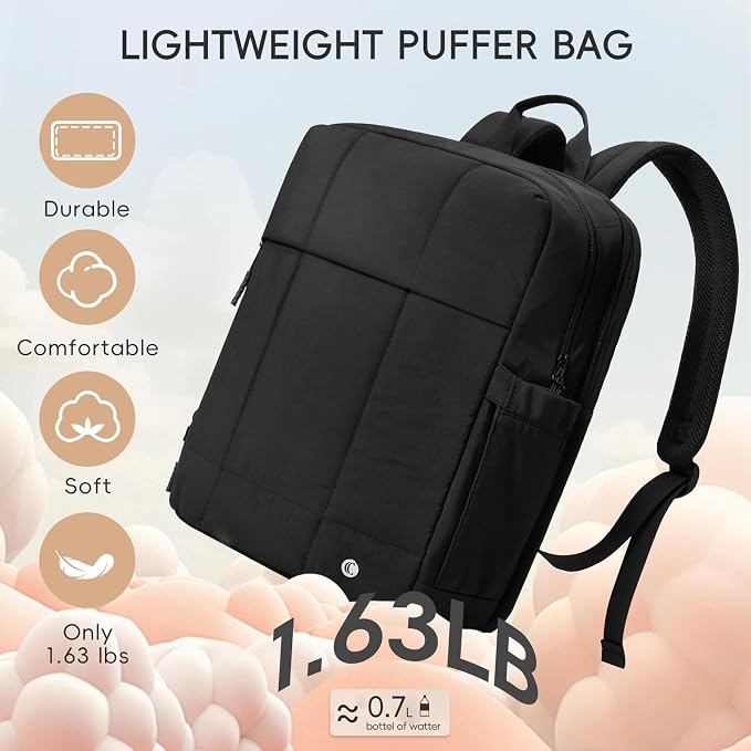 CLUCI Lightweight Travel Backpack Carry on Flight Approved, Puffy Gym Backpack - Image 3