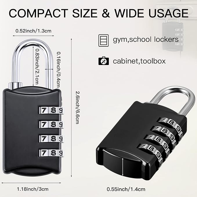 Moxweyeni 5 Pcs 4 Digit Combination Lock Small Combo Luggage Number Locks - Image 2
