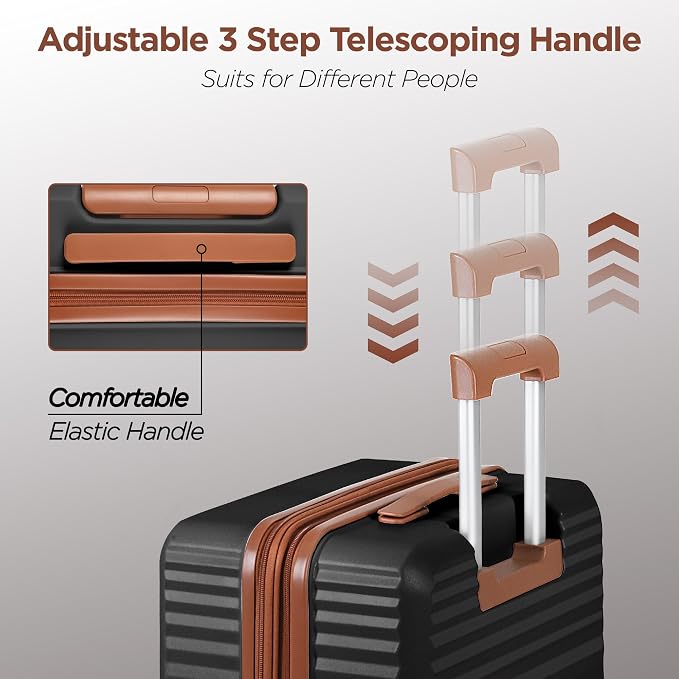 SHOWKOO Luggage Sets 3 Piece Hardside Expandable Suitcase - Image 5