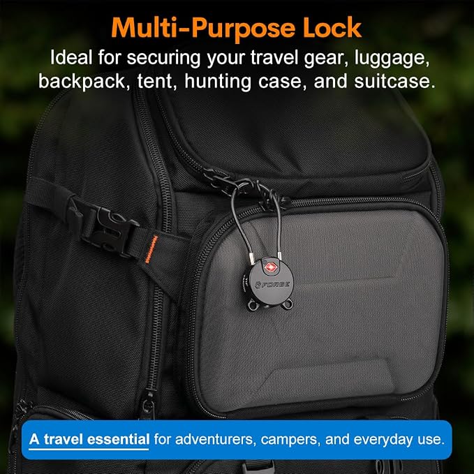 Forge TSA Approved Luggage Locks Ultra-Secure Dimple Key Cable Locks - Image 5
