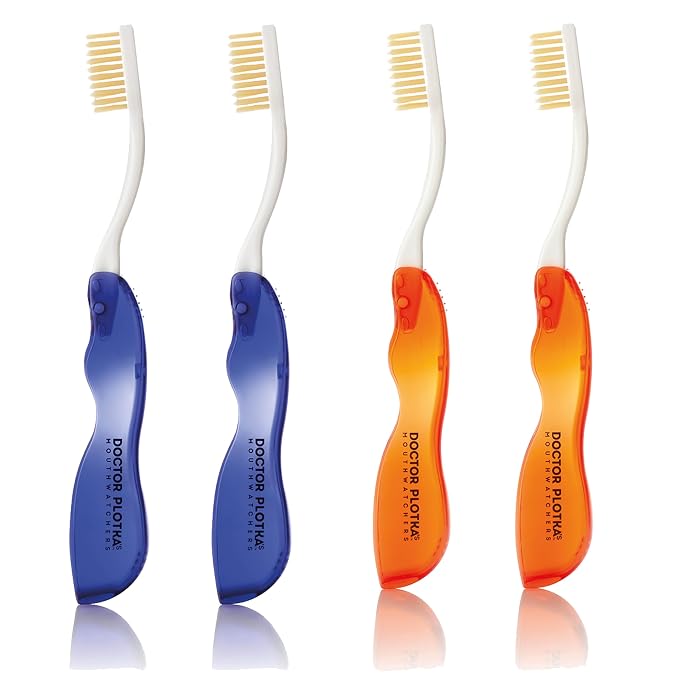 MOUTHWATCHERS Dr Plotkas Soft Flossing Toothbrush, Folding Travel Toothbrush by Mouthwatchers