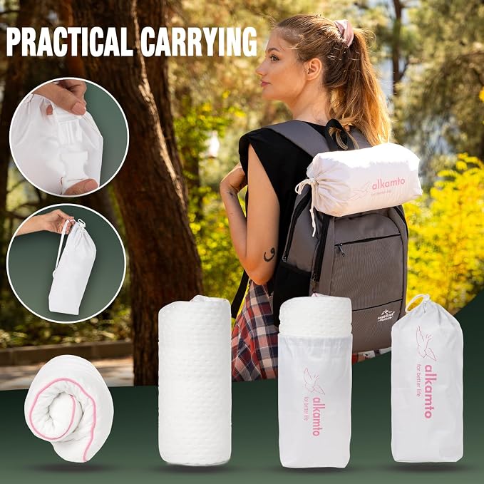 Travel & Camping Comfortable Memory Foam Pillow – Easy to Carry Portable Bag – - Image 7