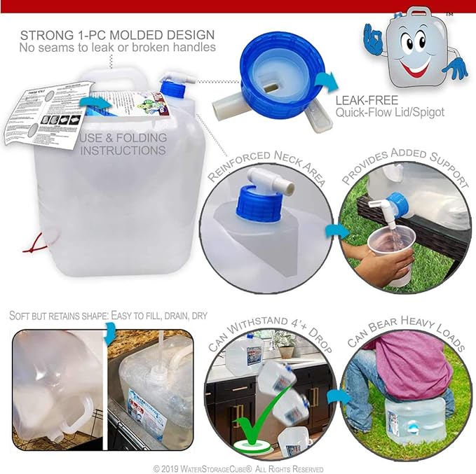 WaterStorageCube BPA Free Collapsible Water Container - Image 7