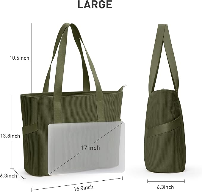 Tote Bag for Women with Zipper, Travel Tote Bags with Compartments Large - Image 4