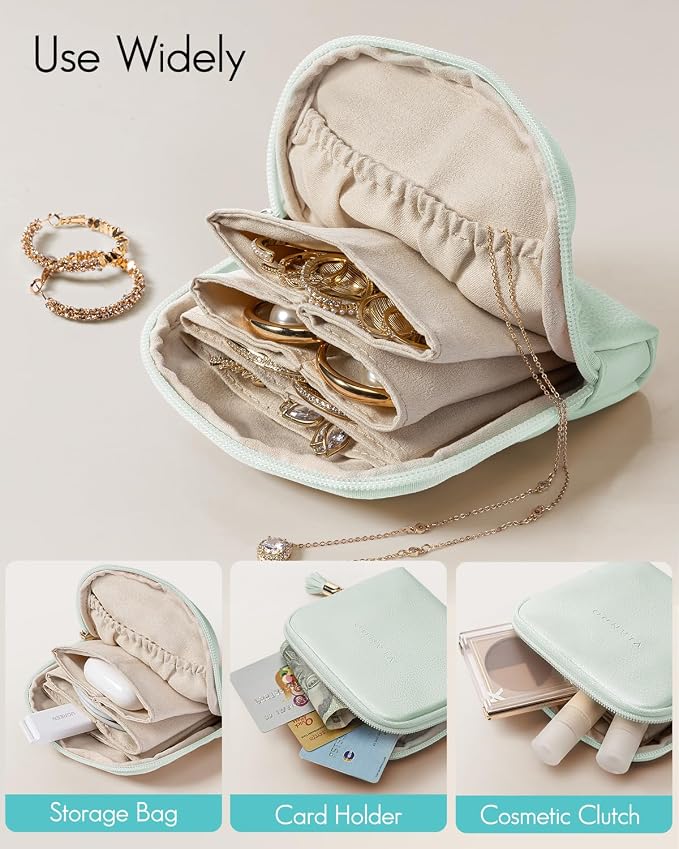 Vlando Small Jewelry Travel Case, Jewelry Pouch Bags - Image 5