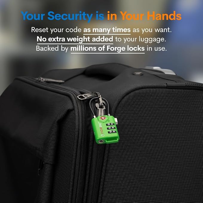 TSA Approved Cable Luggage Locks, Re-settable Combination - Image 7