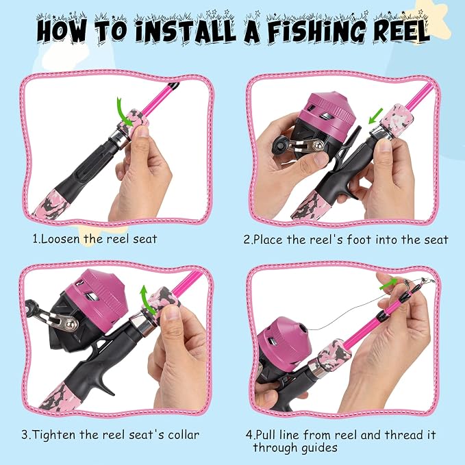 Kids Fishing Pole Set, Telescopic Fishing Rod Reel Combo Kids Starter Kit - Image 4