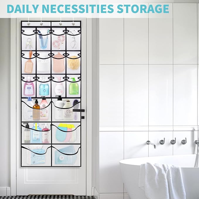 2 Packs Over the Door Shoe Organizer, 36 Large Mesh Pockets Hanging Shoe Boots - Image 6