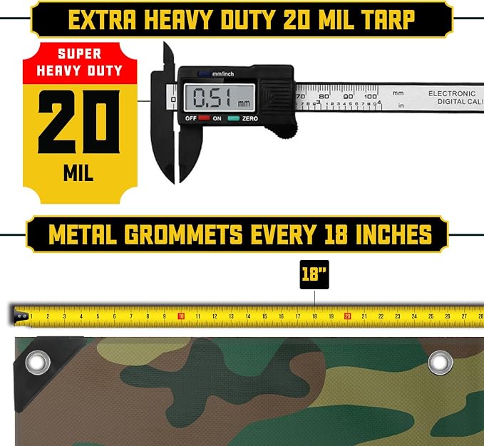 Core Tarps Extreme Heavy Duty 20 Mil Tarp Cover, Waterproof, UV Resistant - Image 4