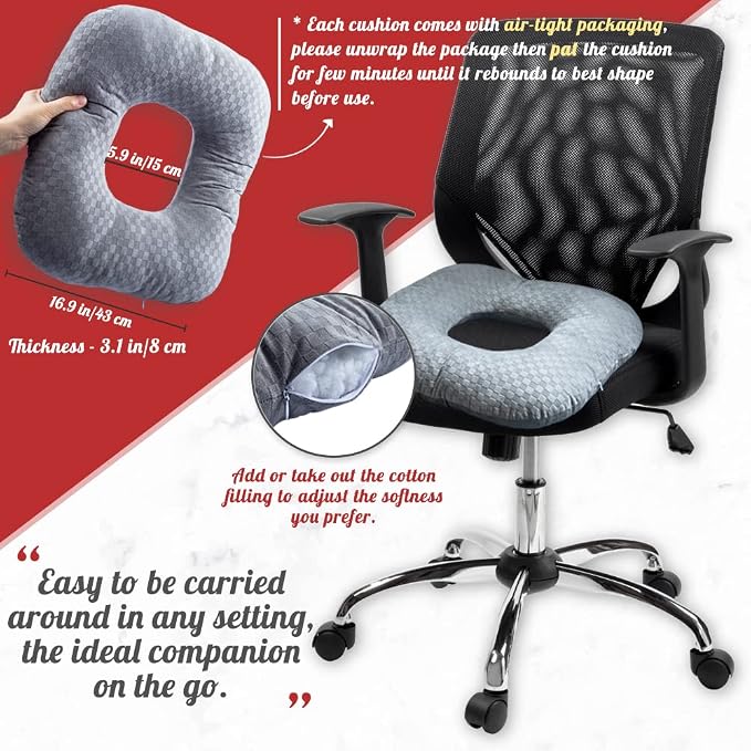 Stuffed Donut Pillow Seat Cushion | - Image 7