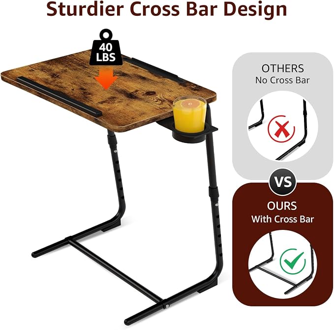 Folding TV Tray Adjustable Dinner - Image 8