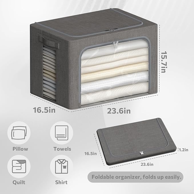 4 Pack Clothes Storage Bins - Image 6