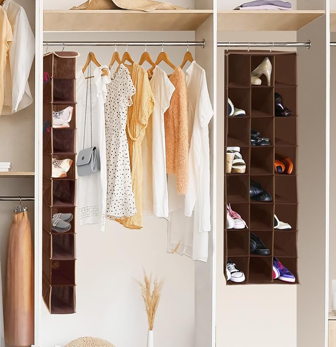 SIMPLE HOUSEWARE Hanging Closet Organizers 24 Section Shoe Shelves - Image 2