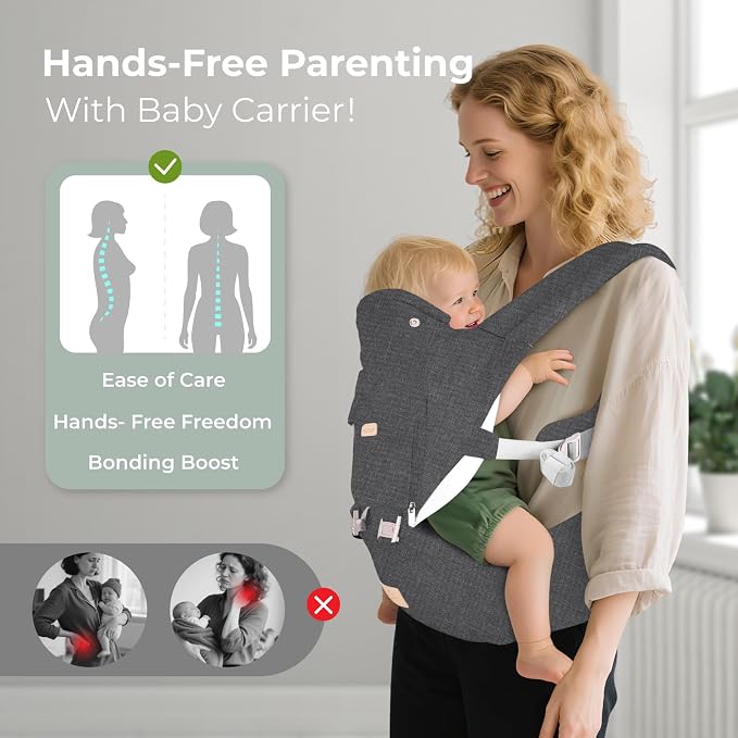 FRUITEAM Baby Carrier Newborn to Toddler, 6-in-1 Ergonomic & Adjustable Baby - Image 6