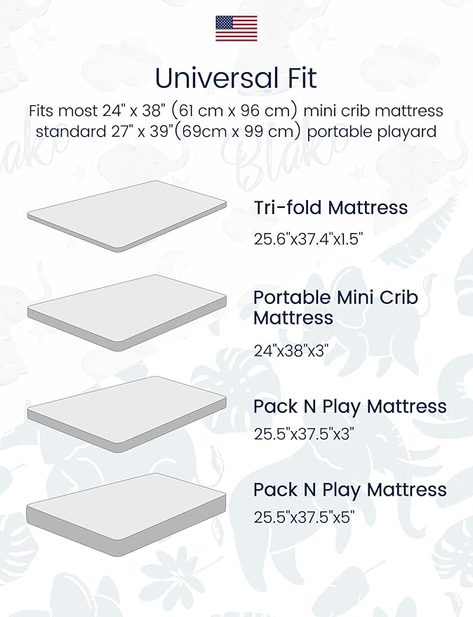 TotAha Premium Soft Pack n Play Sheets, Super Stretchy Jersey Knit Mini Crib - Image 3