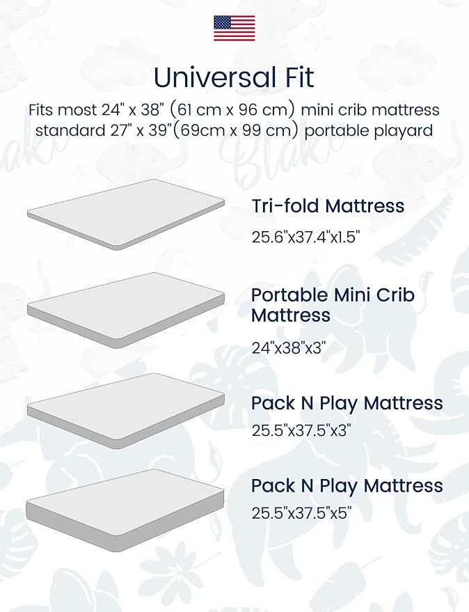TotAha Mini Crib Sheets 24x38, Ultra Soft Pack N Play Sheets Fitted Boy Girl - Image 4