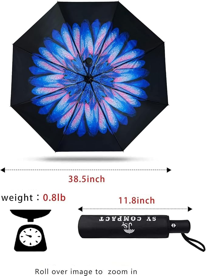 SY COMPACT Travel Umbrella Windproof Automatic Umbrellas Small Compact UV Sun - Image 2