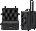 Rolling Hard Case with Foam, Equipment Case with Wheels and 4 Handles by Regetek