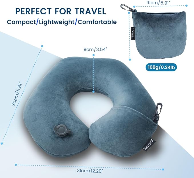 2Pack Inflatable Travel Neck Pillow - Image 8