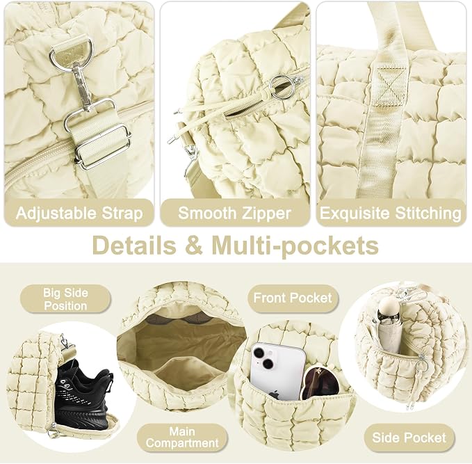 Quilted Travel Duffle Bag Gym Bag - Image 2
