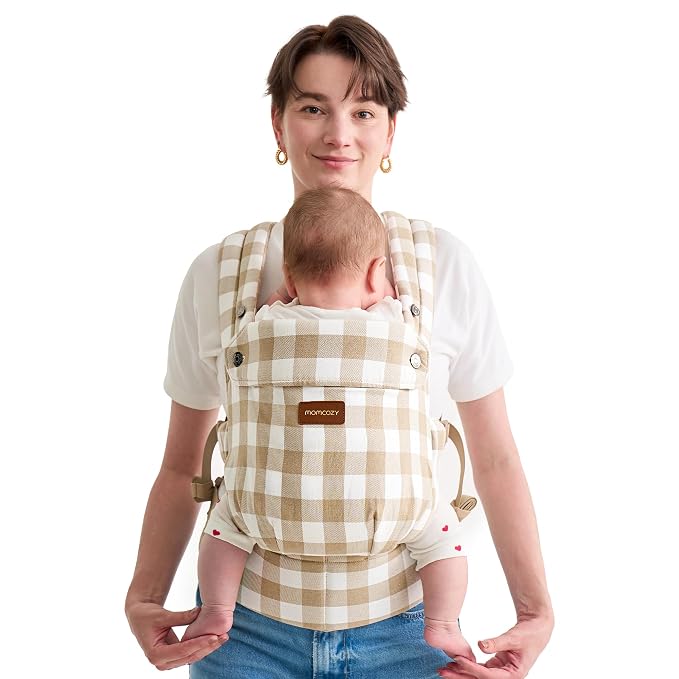 Momcozy Baby Carrier with Natural Cotton Linen, Built to Last, Ergonomic Design by Momcozy