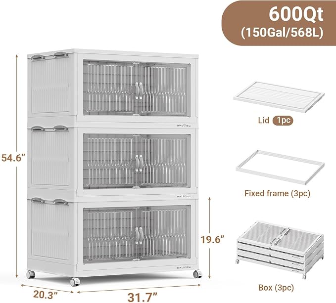 BROVIEW 600Qt Extra Large Stackable Storage Bins - Image 2